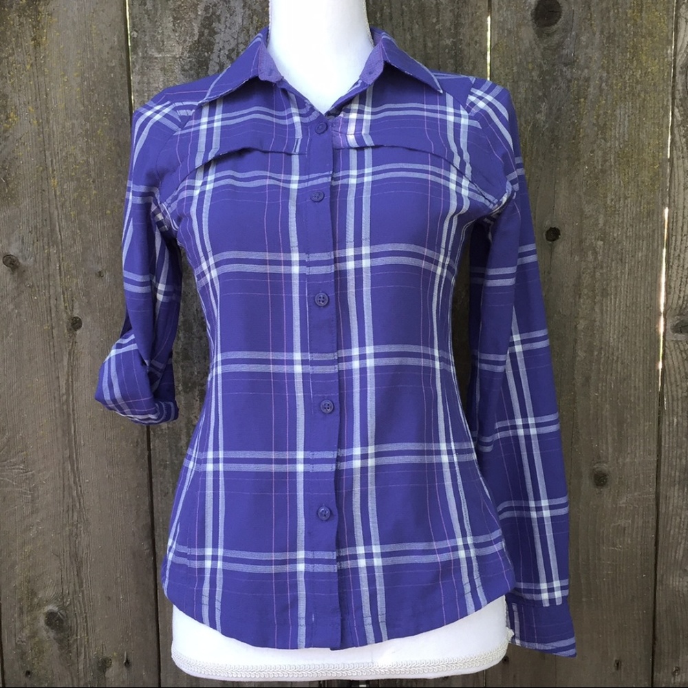 Columbia Omni-Shade UPF30 Silver Ridge plaid shirt